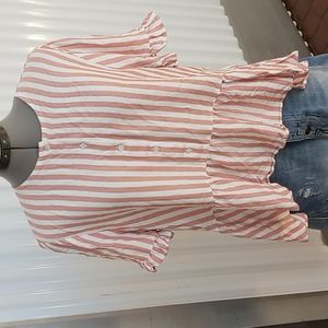 Madewell Striped Blouse (Size: XL)